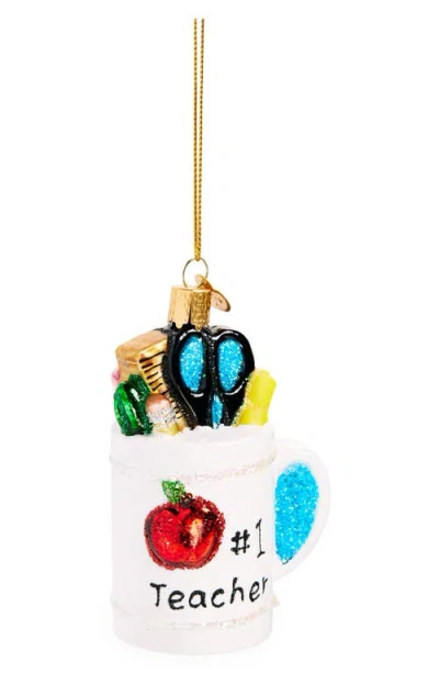 Old World Christmas Best Teacher Mug Glass Ornament
