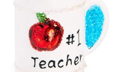 Old World Christmas Best Teacher Mug Glass Ornament