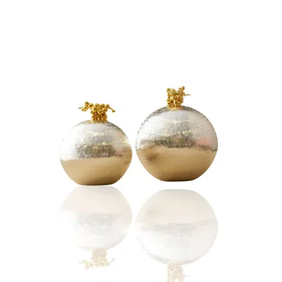Marleth Silver Brass Grape-top Orbs – Set Of Two