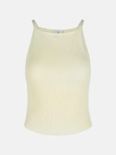 Courrèges Ivory Viscose Blend Top