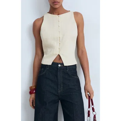 Mango Waistcoat With Bow On The Back Beige In Neutral