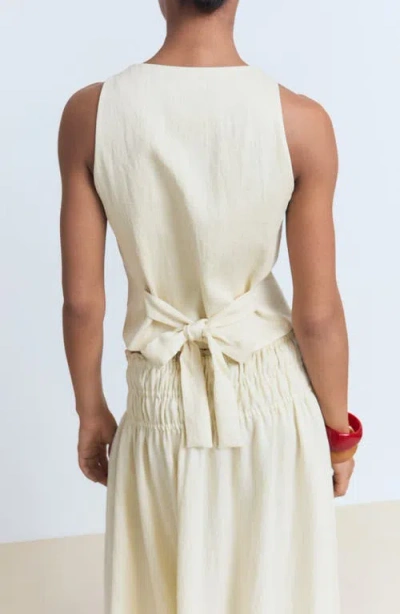 Mango Waistcoat With Bow On The Back Beige In Neutral