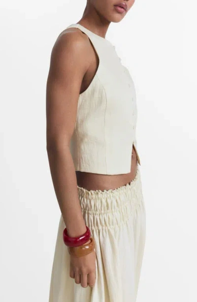 Mango Waistcoat With Bow On The Back Beige In Neutral