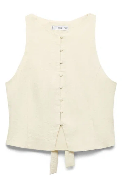 Mango Waistcoat With Bow On The Back Beige In Neutral