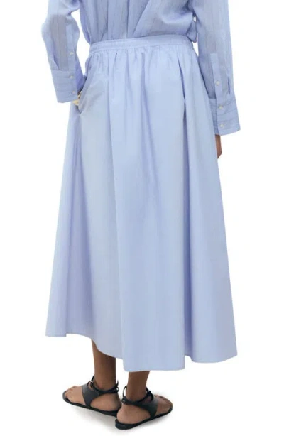 Mango Flared Cotton Skirt Sky Blue In Blue