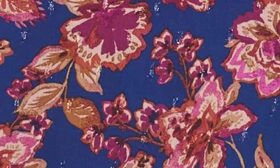 Vince Camuto Floral Split Neck Top In Multi