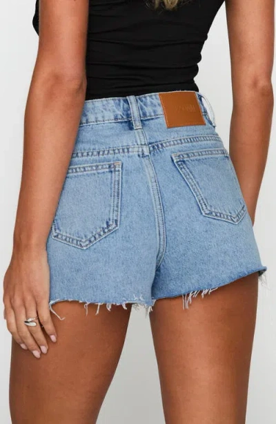 Princess Polly Top Tier Ripped Denim Cutoff Shorts In Blue
