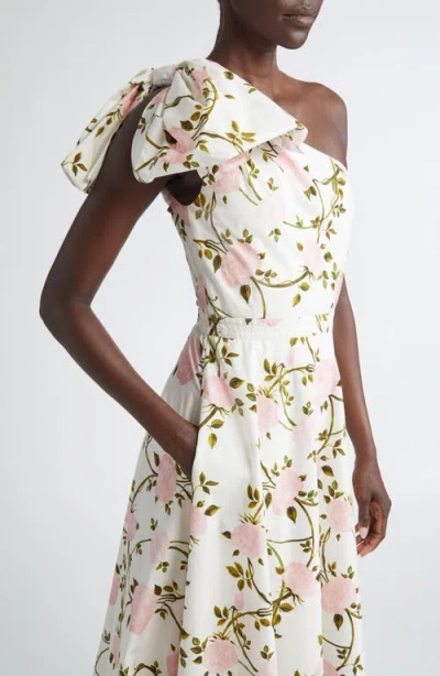 Giambattista Valli Rosier Asymmetric One-shoulder Cotton Poplin Midi Dress In Nude