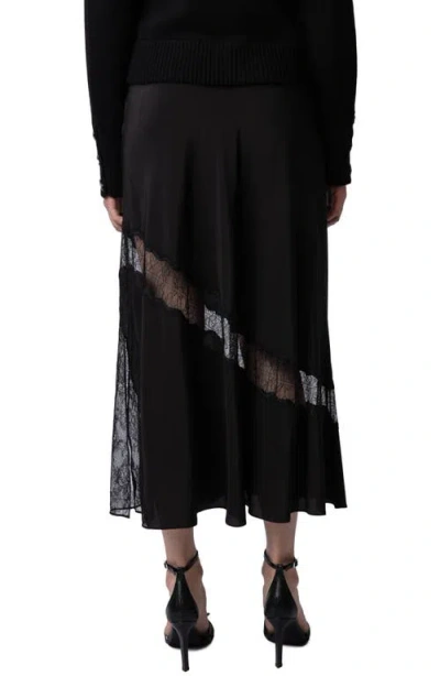 Zadig & Voltaire Jaylal Lace Trim Silk Maxi Skirt