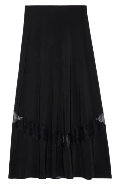 Zadig & Voltaire Jaylal Lace Trim Silk Maxi Skirt