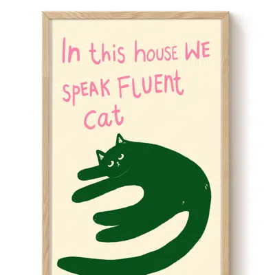 The Paper Tail Speaking Cat - Art Print - Medium
