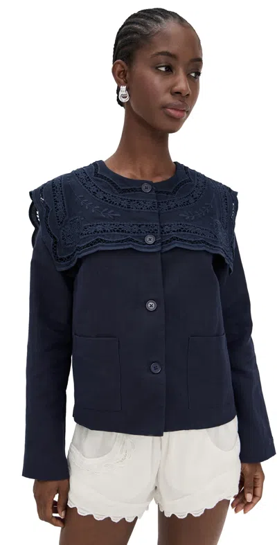 Sea Marie Embroidery Jacket Navy