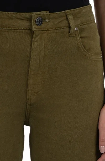 Kut From The Kloth Sienna High Waist Cuffed Hem Wide Leg Jeans In Green