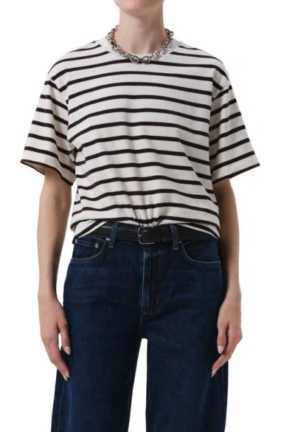 Citizen Of Humanity Citizens Of Humanity Goldie Stripe Relaxed Fit T-shirt In White