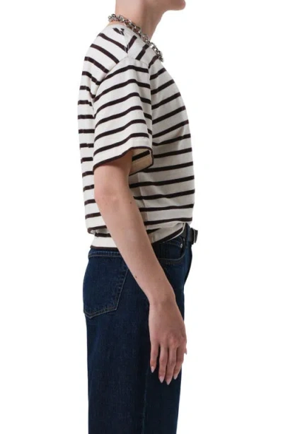 Citizen Of Humanity Citizens Of Humanity Goldie Stripe Relaxed Fit T-shirt In White