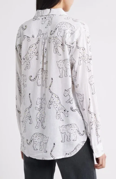 Rails Charli Linen Blend Button-up Shirt In White