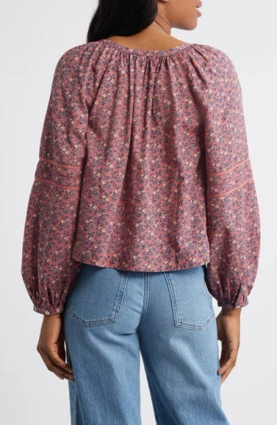 Madewell Emilina Puff Sleeve A-line Top In Pink