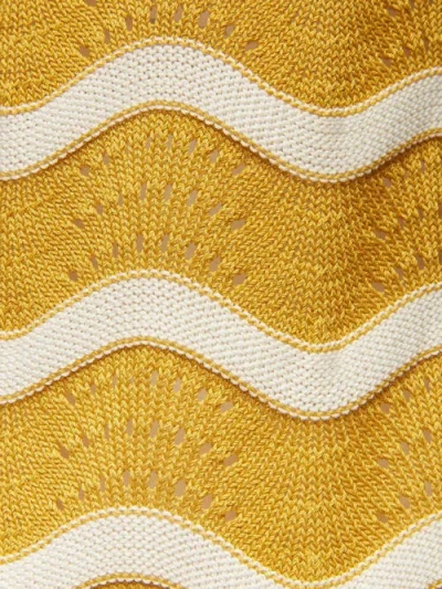 La Doublej Wavy Mini Dress Avorio / Giallo