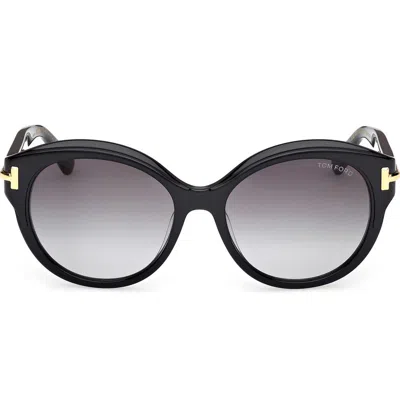 Tom Ford Icon 57mm Gradient Round Sunglasses
