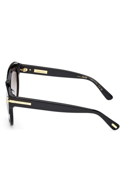 Tom Ford Icon 57mm Gradient Round Sunglasses