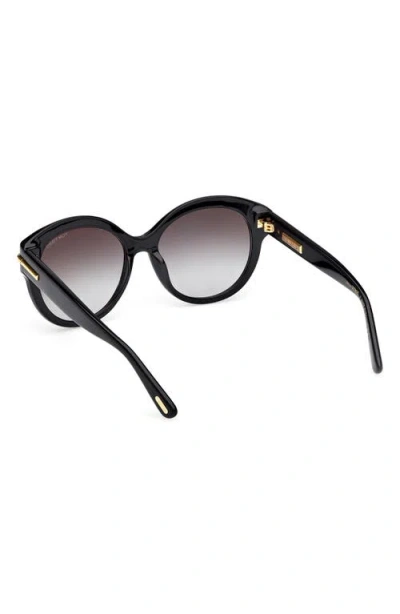 Tom Ford Icon 57mm Gradient Round Sunglasses