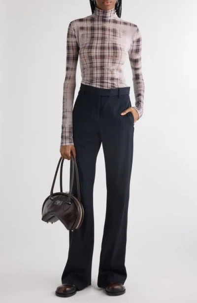 Acne Studios Denise Faded Check Seamless Funnel Neck Top In Multi