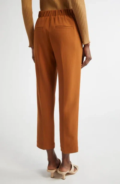 Vince Pleated Pull-on Tapered Leg Pants In Orange
