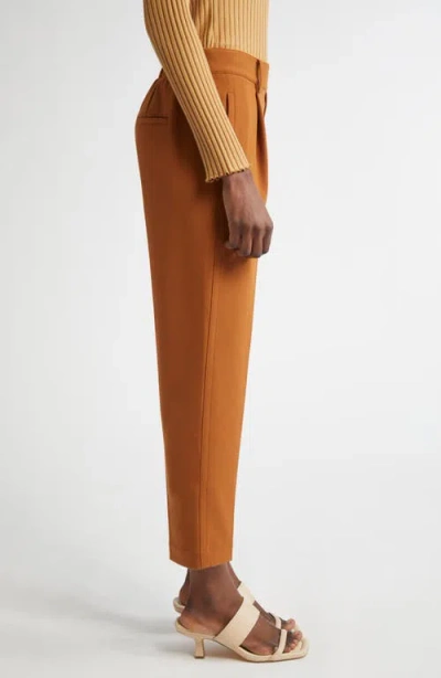 Vince Pleated Pull-on Tapered Leg Pants In Orange