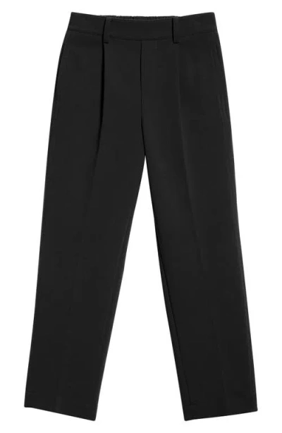 Vince Pleated Pull-on Tapered Leg Pants In Black