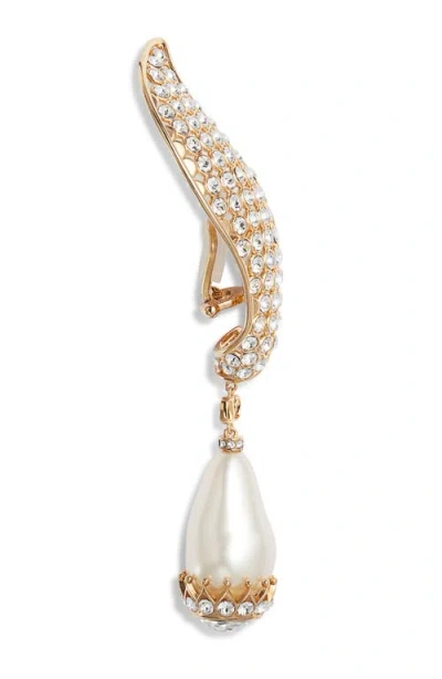 Valentino Garavani Poetiques Des Gouttes Faux Pearl & Swarovski Crystal Drop Clip-on Earrings
