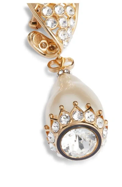 Valentino Garavani Poetiques Des Gouttes Faux Pearl & Swarovski Crystal Drop Clip-on Earrings