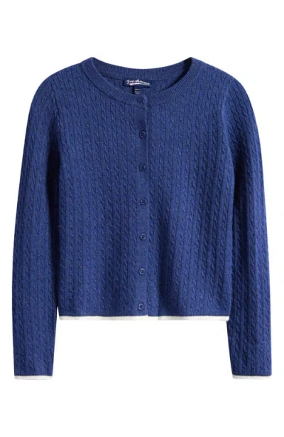 Freshman Kids' Tipped Cable Knit Cardigan In Blue