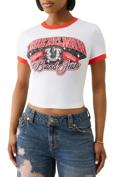 True Religion Beaded Ringer Logo T-shirt