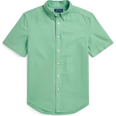 Polo Ralph Lauren Big Boys Oxford Short-sleeve Shirt In Green