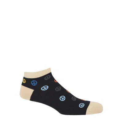 Peper Harow - Made In England Peace Men's Trainer Socks – Black