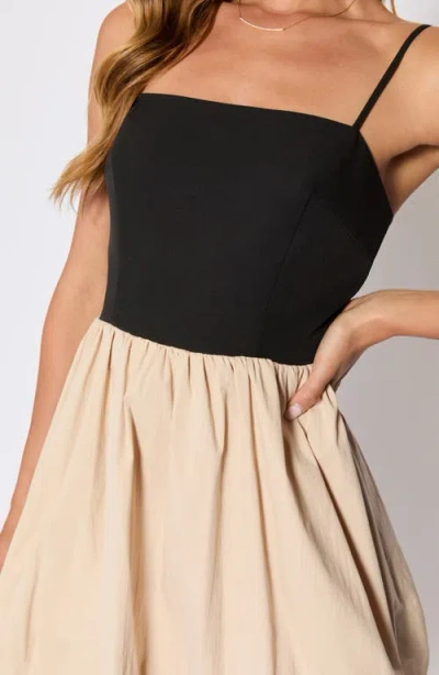 Vici Collection Colette Mixed Media Bubble Hem Minidress