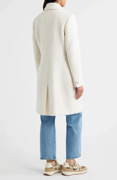 Sam Edelman Bouclé Longline Coat In White