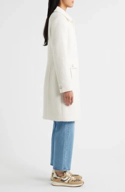 Sam Edelman Bouclé Longline Coat In White