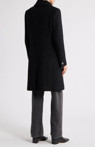 Sam Edelman Bouclé Longline Coat In Black