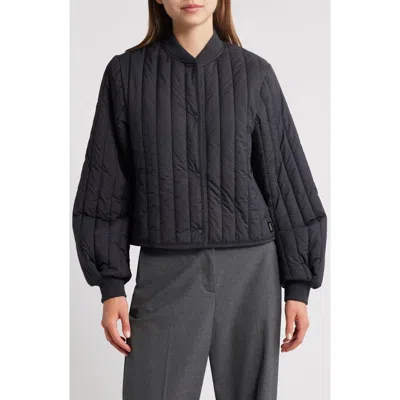Rains Banja Water Resistant Channel Quilted Bomber Jacket
