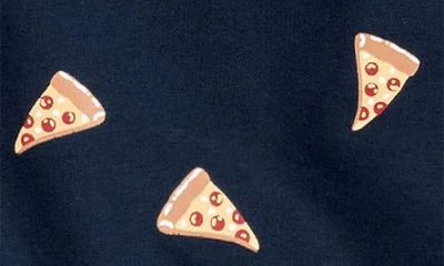 Miles The Label Pizza Print French Terry Sweatshirt & Joggers Set In Black