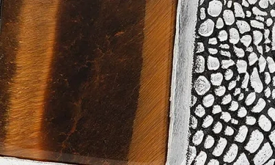 John Varvatos Tiger's Eye Snakeskin Signet Ring