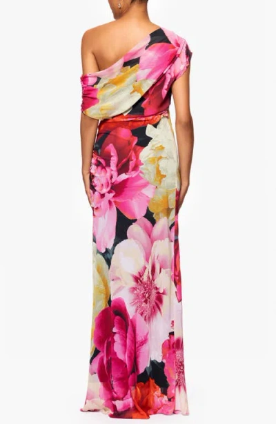 Betsy & Adam Floral One-shoulder Gown