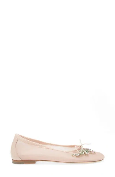 Simone Rocha Embellished Flower Mesh Ballerina Flat
