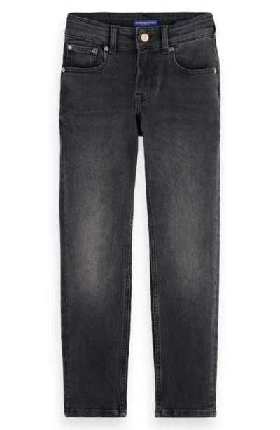Scotch & Soda Big Boys 5 Pocket Loose Tapered Fit Jean In Black