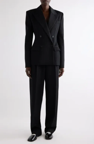 Givenchy Double Breasted Wool Tuxedo Jacket In Black