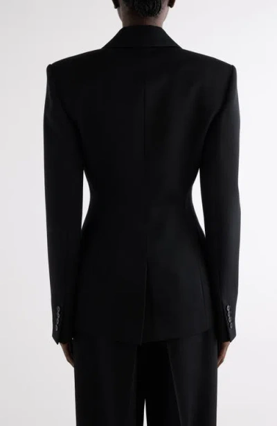 Givenchy Double Breasted Wool Tuxedo Jacket In Black