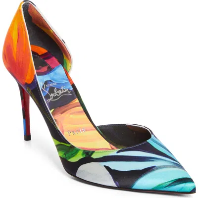 Christian Louboutin Iriza Flower Pointed Toe Half D'orsay Pump
