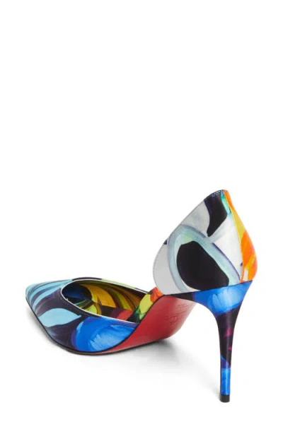 Christian Louboutin Iriza Flower Pointed Toe Half D'orsay Pump