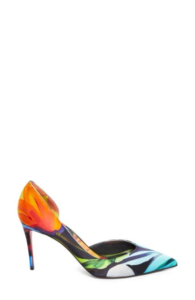 Christian Louboutin Iriza Flower Pointed Toe Half D'orsay Pump